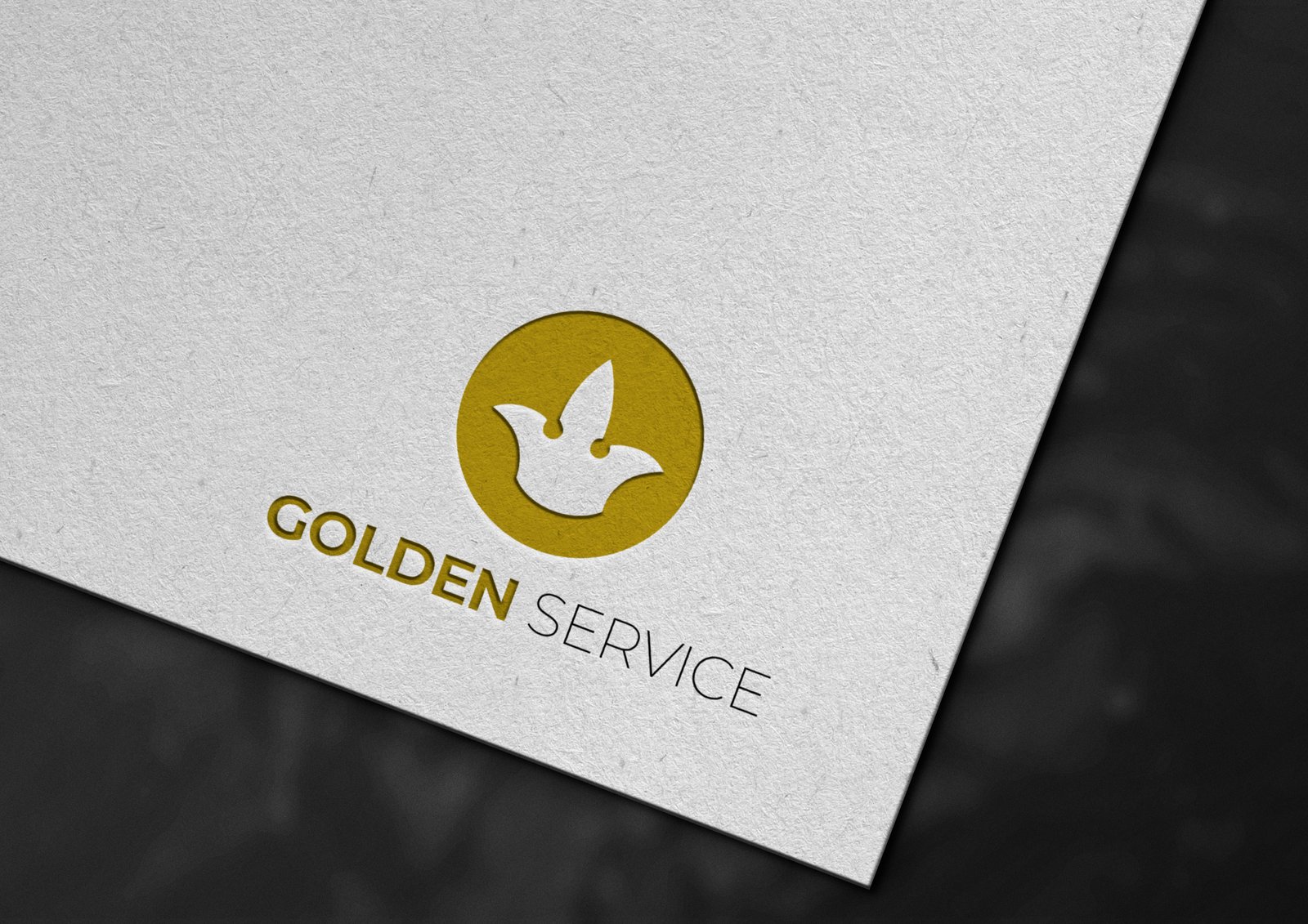 Identidade Golden Service aplicada em papel